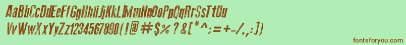OldPressItalic-fontti – ruskeat fontit vihreällä taustalla