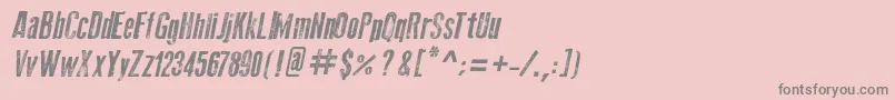 フォントOldPressItalic – ピンクの背景に灰色の文字