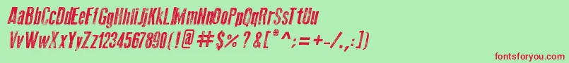 Шрифт OldPressItalic – красные шрифты на зелёном фоне