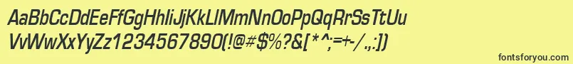 EurosecondItalic Font – Black Fonts on Yellow Background