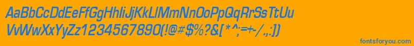 EurosecondItalic Font – Blue Fonts on Orange Background