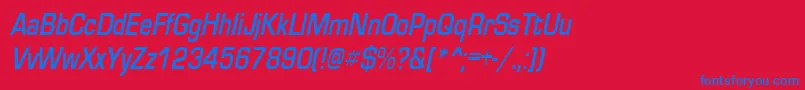 EurosecondItalic Font – Blue Fonts on Red Background