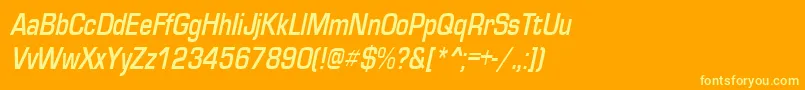 More about EurosecondItalic Font EurosecondItalic Font – Yellow Fonts on Orange Background