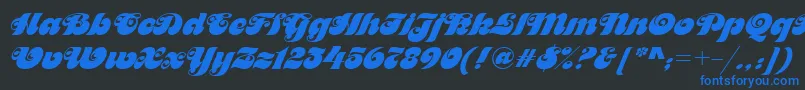 Weitere Informationen zur Motterfemd-Schriftart Motterfemd-Schriftart – Blaue Schriften auf schwarzem Hintergrund