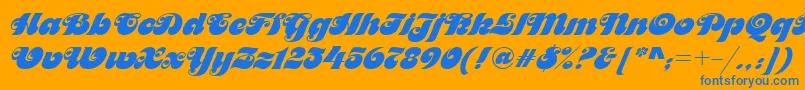 Motterfemd Font – Blue Fonts on Orange Background