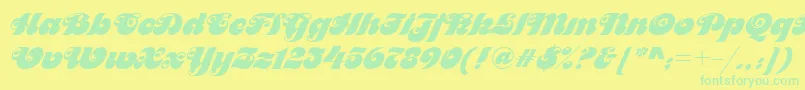 Motterfemd Font – Green Fonts on Yellow Background