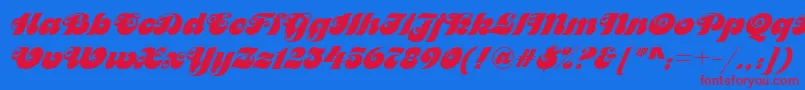 Motterfemd Font – Red Fonts on Blue Background