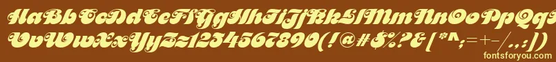 Motterfemd Font – Yellow Fonts on Brown Background