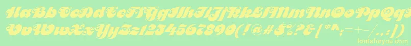 Motterfemd Font – Yellow Fonts on Green Background