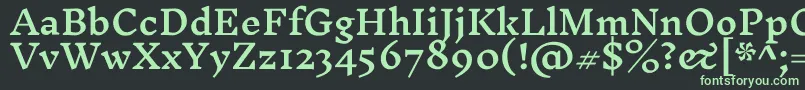 フォントInknutantiquaSemibold – 黒い背景に緑の文字