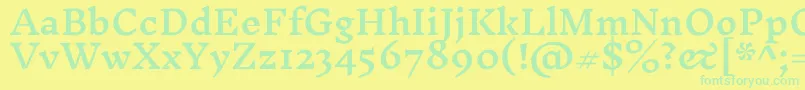 InknutantiquaSemibold Font – Green Fonts on Yellow Background