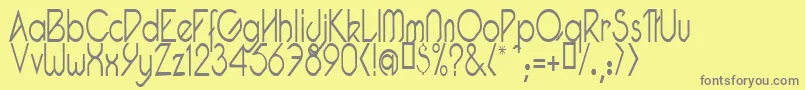 PacotillNarrowLight Font – Gray Fonts on Yellow Background