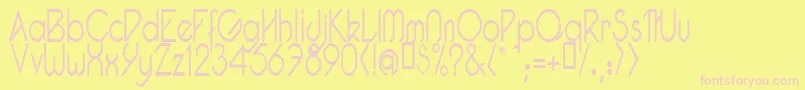 PacotillNarrowLight Font – Pink Fonts on Yellow Background