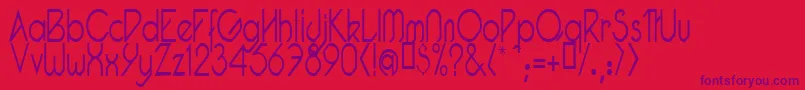 PacotillNarrowLight Font – Purple Fonts on Red Background