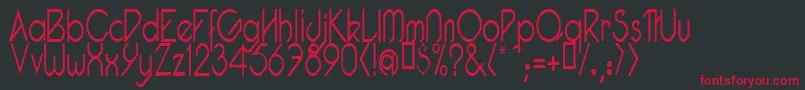 PacotillNarrowLight Font – Red Fonts on Black Background