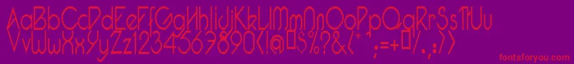PacotillNarrowLight-Schriftart – Rote Schriften auf violettem Hintergrund