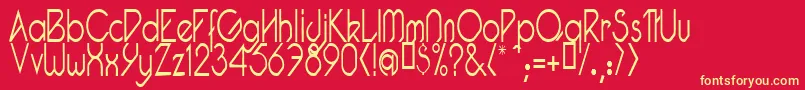 PacotillNarrowLight Font – Yellow Fonts on Red Background