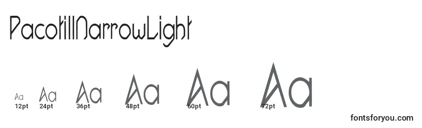 PacotillNarrowLight Font Sizes
