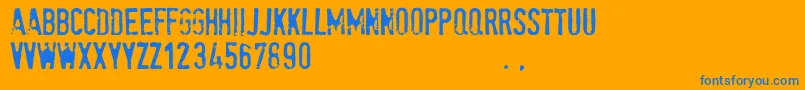 Spetetrial Font – Blue Fonts on Orange Background