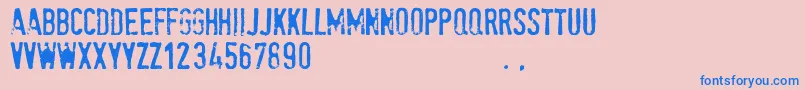 Spetetrial Font – Blue Fonts on Pink Background