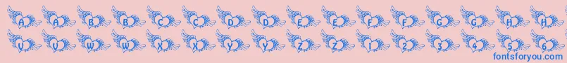 101IfMyHeartHadWingz Font – Blue Fonts on Pink Background