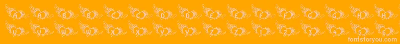 Czcionka 101IfMyHeartHadWingz – różowe czcionki na pomarańczowym tle