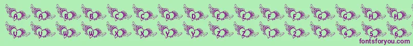 101IfMyHeartHadWingz Font – Purple Fonts on Green Background