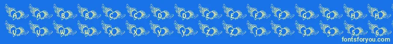 101IfMyHeartHadWingz Font – Yellow Fonts on Blue Background