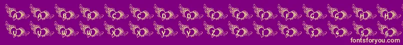 Czcionka 101IfMyHeartHadWingz – żółte czcionki na fioletowym tle