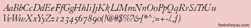 TiascoossskItalic Font – Black Fonts on Pink Background