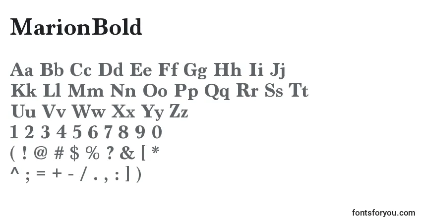 MarionBoldフォント–アルファベット、数字、特殊文字