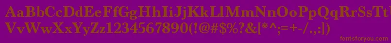 MarionBold-fontti – ruskeat fontit violetilla taustalla