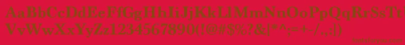 Fonte MarionBold – fontes marrons em um fundo vermelho