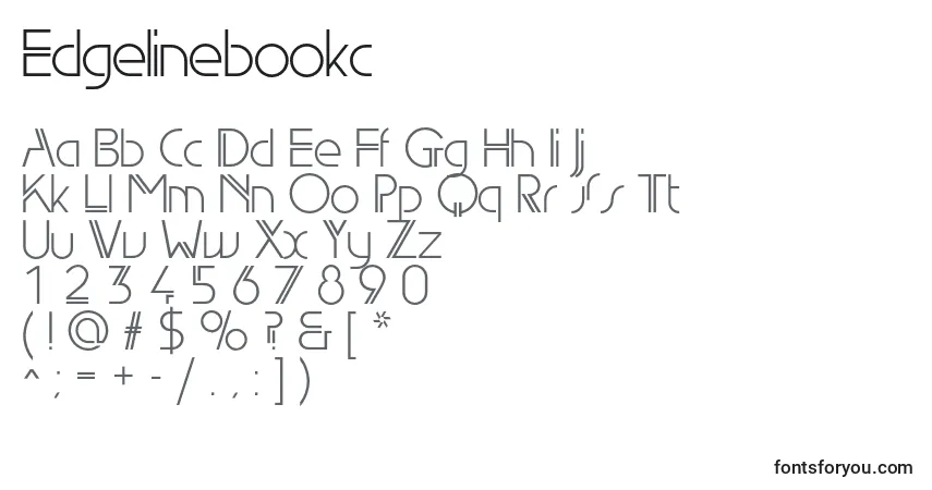 A fonte Edgelinebookc – alfabeto, números, caracteres especiais