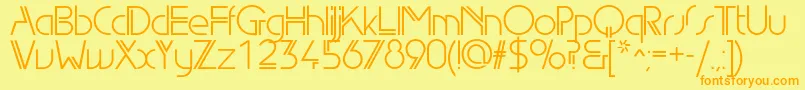 Edgelinebookc Font – Orange Fonts on Yellow Background