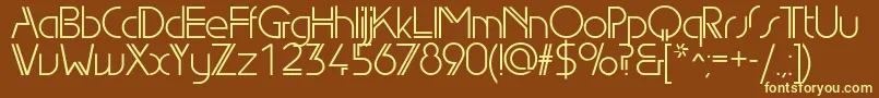 Edgelinebookc Font – Yellow Fonts on Brown Background