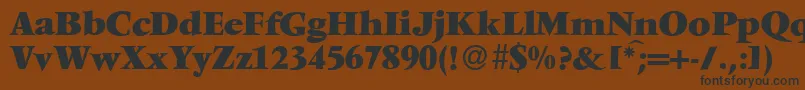 V691RomanXboldRegular Font – Black Fonts on Brown Background