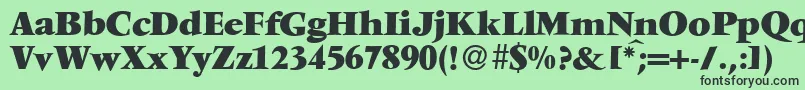V691RomanXboldRegular Font – Black Fonts on Green Background
