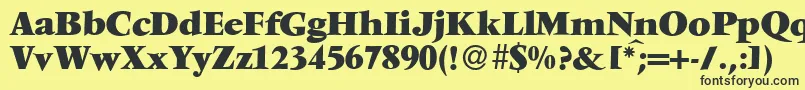 V691RomanXboldRegular Font – Black Fonts on Yellow Background