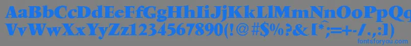 V691RomanXboldRegular Font – Blue Fonts on Gray Background