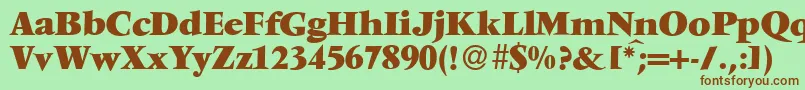 V691RomanXboldRegular Font – Brown Fonts on Green Background
