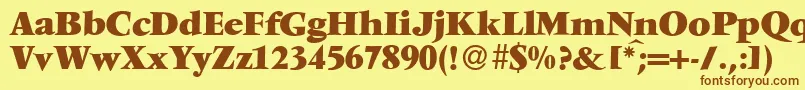 V691RomanXboldRegular Font – Brown Fonts on Yellow Background