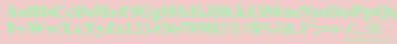 V691RomanXboldRegular Font – Green Fonts on Pink Background