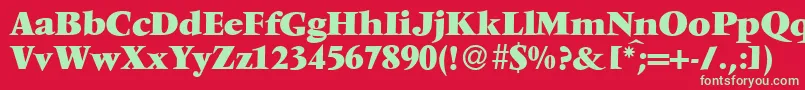 V691RomanXboldRegular Font – Green Fonts on Red Background