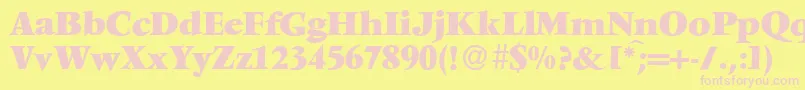 V691RomanXboldRegular Font – Pink Fonts on Yellow Background