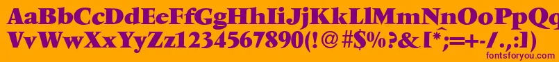 V691RomanXboldRegular Font – Purple Fonts on Orange Background