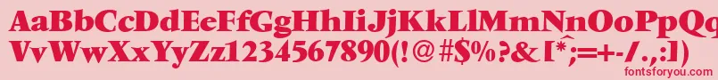 V691RomanXboldRegular Font – Red Fonts on Pink Background