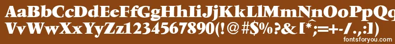 Więcej informacji o czcionce V691RomanXboldRegular Czcionka V691RomanXboldRegular – białe czcionki na brązowym tle