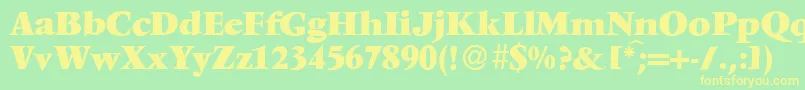 V691RomanXboldRegular-Schriftart – Gelbe Schriften auf grünem Hintergrund