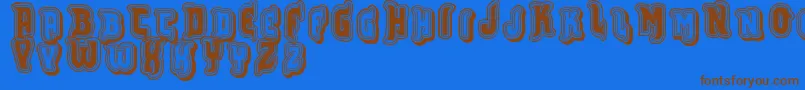 Vtksfurious Font – Brown Fonts on Blue Background